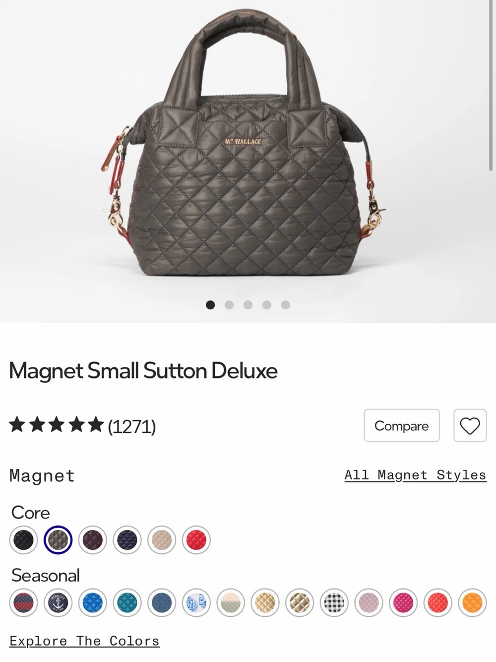MZ Wallace Small Sutton Deluxe Bag - Color: Magnet - Picture 7 of 7